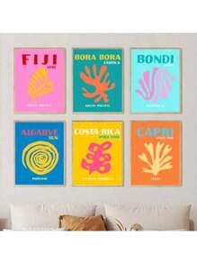 1/6PCS Optional Frame Posters Wall Arts Modern Posters Print Minimalist Living Room Decor ,Wall Art With Frame