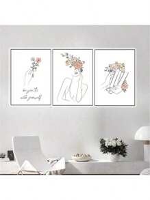 1/6PCS Optional Frame Posters Wall Arts Modern Abstract Minimalist Wall Art Posters Living Room Decor ,Wall Art With Frame