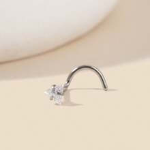 1/5pcs 316L Stainless Steel Zirconia Embedded Heart, Star, Geometric, Circle, Square Nose Studs, Versatile Body Piercing Jewelry, Disposable Tools, Perfect Gifts For Women