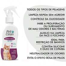 Kit Banho a Seco Gatos + Lenço Umedecido Gatos Pet Clean