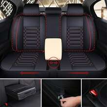 Rivestimenti per Sedili Auto Set Completo, Compatibili con Suzuki Swift, Vitara, Jimny, S-Cross, Baleno, Ignis, Coprisedili in Pelle Universali, Protezioni Regolabili con Montaggio Facile per Tutte le Stagioni - Nero e rosso - Visualizzare 3