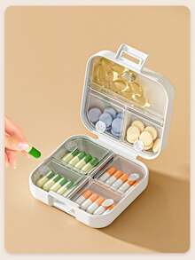 1 个 7 隔层便携式旅行迷你药盒，防水防潮药丸储存容器，适合储存药物、戒指和其他小物品
