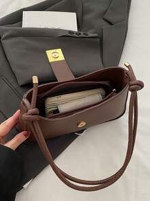The New Light Luxury Solid Color High-End Versatile Women's Shoulder Bag - Brown - View 10