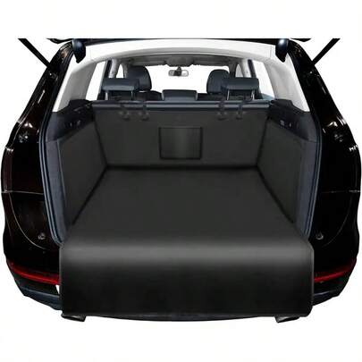 Car Trunk Mat, Pet Travel Trunk Liner, SUV, Truck, Hatchback Cargo Organizer Dog Car Trunk Mat - Non-Slip, Scratch-Resistant And Tear-Resistant Pet Cargo Liner With Adjustable Headrest Straps And Bumper Protector, Storage Pocket Suitable For Small Cars, Trucks, SUVs - Black Dog Car Seat Car Seat Covers Dog Car Seat Cover Pet Car Seat