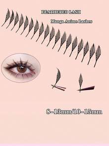 New 228pcs Cashmere Anime Spire Individual Feather Eyelash Extensions C Curl Mix 8-13mm 9-15mm Manga Style Lashes Extensions - C - View 3