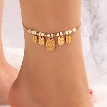 1-3pcs Round Charm Anklet For Summer Vacation Travel Beach Party,Gold Jewelry