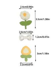 10pcs Floral Pattern DIY Embroidered Fabric Patches, Flowers And Bow Iron-On/Sew-On Appliques, Polyamide Iron-On Patch For DIY Sewing Clothing Accessories & Embroidery Projects, For Clothing, Bags, Shoes, Hats, Home Decor