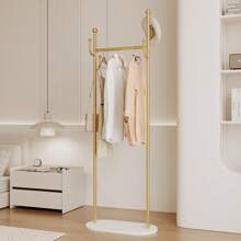 Minimalist Floor-Standing Clothes Rack, Bedroom Garment Storage Rack With Slate Shelving, Lightweight Luxury Coat Hanger Stand For Home