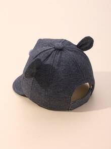 1pc Baby Cat Embroidery Decor Adjustable Baseball Cap, Casual Outdoor Hat - Dark Grey - View 3