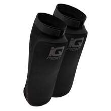 IQ Maparo Elasticated Shin Guards (Black) - Coffee Brown - View 1