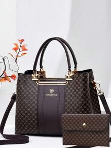 [Conjunto Crossbody Retrô] Conjunto Retrô de Duas Peças, Versátil e de Grande Capacidade para Ombro e Crossbody Feminino da Moda
