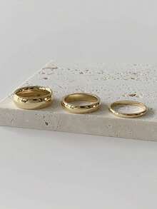 1Pc Simple 2 3 4 5mm S925 Sterling Silver Aperture Vegetarian Ring Fine Jewelry Gift For Women - Gold - View 10