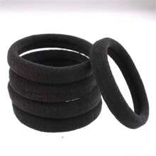 Set de 20/50/100/200 piezas de gomas de pelo elásticas negras, bandas de goma sin costuras simples para coleta, lazos de pelo elásticos de color sólido para mujeres, cómodos, esenciales para el hogar y los viajes de vuelta al colegio