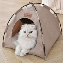 1 件装宠物窝猫帐篷形猫屋，可折叠，适合猫/小型犬，室内使用，保暖宠物垫，双面，四季皆宜 - 彩色 - 查看 2