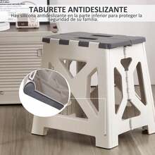 Banco Plegable, Taburete Portatil, Silla Plegable Portatil, para Niños y Adultos, Soporta hasta 150 kg, Antideslizantes, Ligero y Resistente,Ideal para Camping,Barbacoas, Cocina, Baño(Verde) - Gris - Ver 8