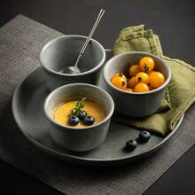 3pcs/Set 250ml Capacity, 10.5cm X 6.5cm Spotty Ceramic Oven-Safe Ramekin Bowls - Japanese Minimalist Style, Round Shape, Heat-Resistant, Suitable For Baking Souffles, Serving Desserts And Daily Dining - Multicolor - View 6