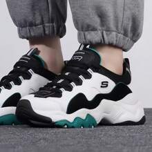 Skechers D'LITES Series Fashion Lace-Up Sports Shoes - Generation 3 Green Panda Sneakers