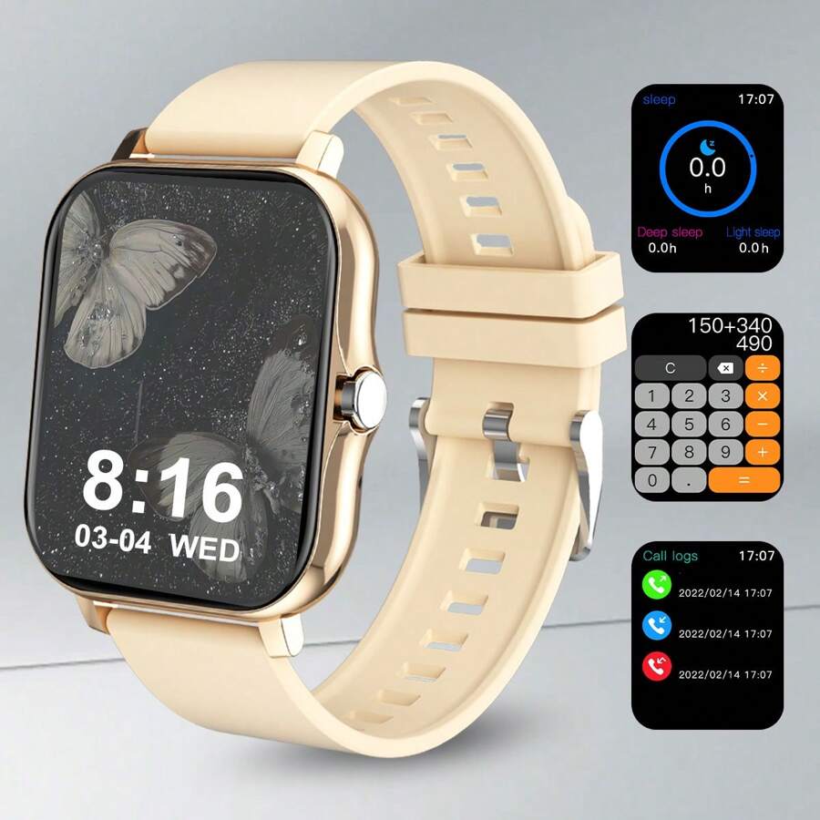 1pc Women's Fashionable Smart Watch With 1.83" HD Display, Multiple Sport Functions, Call And Message Alerts, Compatible With IOS And Android, Suitable For Daily Use Or Holiday Gift