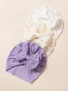 3 件装婴儿帽，蝴蝶结帽，柔软，透气，舒适，春夏系列，薄款帽子，女婴帽，小女孩春夏服装 - 彩色 - 查看 12