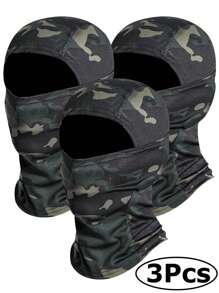 3 pièces Cagoule de ski motif camouflage, masque de ski pour hommes et femmes. Masque <<Shiesty» protecteur UV pour usage militaire, tactique, cyclisme, chasse et snowboard