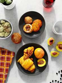 16件套防碎餐具套装，塑料材质，可用于微波炉和洗碗机，可重复使用，黑色套装包含8个盘子、4个碗和4个杯子。 - 多重規格 - 查看 4