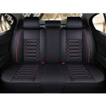 Rivestimenti per Sedili Auto Set Completo, Compatibili con Suzuki Swift, Vitara, Jimny, S-Cross, Baleno, Ignis, Coprisedili in Pelle Universali, Protezioni Regolabili con Montaggio Facile per Tutte le Stagioni - Nero e rosso - Visualizzare 6
