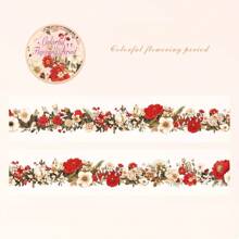 1 Stück dekorative Blumen Washi Tape, Bürobedarf, wasserfeste PET-Tape für Scrapbooking und Rückkehr zur Schule zum Basteln für den Grenzüberschreitenden Handel