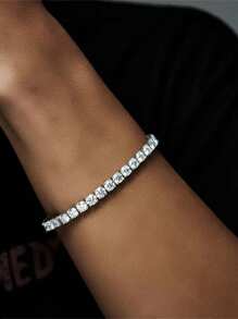 Juego de collar y pulsera de cadena de zirconia de tenis, joyería de estilo hip hop de moda para hombres, regalo para vacaciones