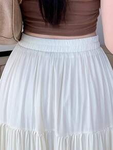 Modischer, eleganter Damenrock im europäischen und US-amerikanischen Stil für den Sommer, neuer Kuchen-Rock, Explosion-Model-Lässig-Rock in Unifarbe mit hoher Taille, Slim-Passform, für Party und Date, A-Linien-Schwingrock