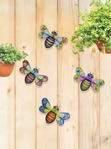 Metal Bee Wall Art Outdoor Decor -1 Pc/4 Pcs Packed With 7.7 "Metal Wall Decor, Bee Outdoor Garden Hanging Decor, Activity-Filled Handmade Wall Art For Patio Garden Patio Decor