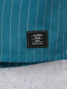 3 件套夏季新款休闲男婴字母印花背心、条纹短裤和帽子套装，适合海滩、度假、旅行 - 白色 - 查看 4