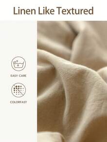 Juego de 3 piezas de funda nórdica de lino (1 funda nórdica + 2 fundas de almohada), sin relleno, adecuado para hombres/mujeres, dormitorio universitario, ropa de cama escolar, decoración de dormitorio, estilo minimalista - Caqui - Ver 2