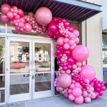 10/30/50/100pcs Rose Red Wedding Party Balloon Fashionable Party Decoration Balloon Set, Suitable For Shower Party, Birthday Party Decoration, Wedding Decoration, Farm, Arch Balloon Shower Party Decoration, Bachelor Party Gender Revealing Decoration, Hawaii Party DIY Matching