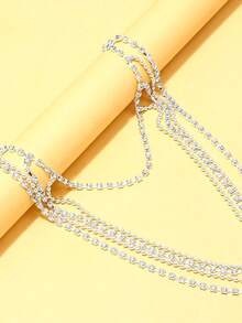 1 件优雅婚礼水钻肩链新娘礼服配饰 - 銀色 - 查看 2