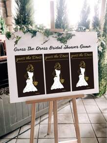 1set 20pcs Bridal Party Games - 20 The Dress Bridal Party Games For Guests - Black Gold Fashion Cute Wedding Decoration Party Supplies Game Creative Hot Stamping Black Card Bridal Shower The Dress Set Hand Painted Wedding Card Wishing Card With Pen Summer Birthday Gifts Beach Back To School School Supplies Room Decor