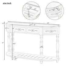 52''Modern And Contemporary Curved Console Table Sofa Table Entryway Table For Hallway Living Room With 4 Drawers And 1 Shelf, Antique Blue
