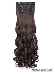 Clip In Hair Extensions, 20 Inch Long Wavy 4PCS Hair Extensions Natural Soft Synthetic Fiber High Temperature Heat Resistance Clip In Hairpieces For Women Weddings Party Daily Use