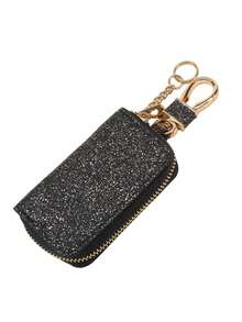 1 pieza Bolsa para llaves de coche, bolsa de almacenamiento de llaves unisex, llavero de piel sintética, bolsa de almacenamiento de llaves brillante y creativa - Multicolor - Ver 12