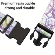 1pc Adjustable Luggage Strap 71x2" - Polyester Suitcase Belt With Quick-Release Buckle, Colorful Puzzle Piece & Abstract Designs - Secure Travel Accessory For 20-28" Suitcases, Luggage For Travel Bag For School School Accessories School Stuff - Multicolor - View 4