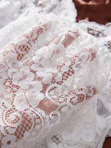 两件套女士性感白色网纱蕾丝拼接性感睡衣套装性感内衣