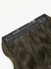 Extensión De Cabello De 12 Pulgadas, Extensiones De Cabello Onduladas Con Clip, Hilo Invisible, Piezas De Cabello Sintético Marrón Oscuro Para Mujer, Uso Diario