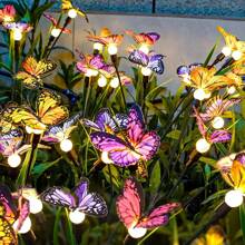 1pc Solar Butterfly Firefly Light, Waterproof Solar Butterfly Light, Solar Garden Light, Outdoor Solar Light Suitable For Courtyard Lawn Garden, Flower Garden Trail, Passage, Camping Decoration