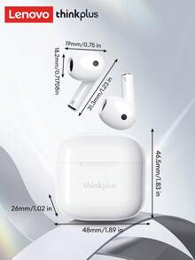 Lenovo LP23 Bluetooth Earphones Set - Half In-Ear, Stereo Sound, HD Voice Call, Sensitive Microphone, Smart Noise Cancellation, Music/Game Dual Mode, Low Latency, Long Battery Life, Suitable For Smartphones & Computers - White Earphones + Shark Protective Case - View 8