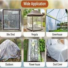 1 pezzo di telone impermeabile trasparente, telone in PVC con occhielli, copertura impermeabile trasparente con bordi avvolti e fori pre-praticati per una facile installazione, tenda da giardino impermeabile per esterni, copertura per serra, veranda, piante, recinzione da giardino - telone trasparente per protezione dalla pioggia per esterni