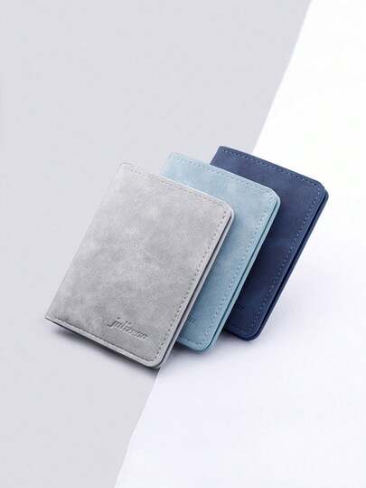 Portofel subțire la modă pentru bărbați, 1 buc., portofel compact din piele PU pentru carduri de credit, portofel cu buzunar frontal cu design minimalist, potrivit pentru bani, carduri de credit, permis de conducere, cadou perfect pentru bărbați formal/de afaceri formal