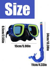 2pcs Children Swimming Snorkel Set, Includes Anti-Fog Goggles And Dry Top Snorkel Tube, Suitable For Age 5-14 Youth