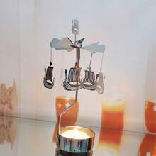 Pirate Ship Rotary Candle Holder Metal Tea Light Spinning Candle Holder Home Decoration For Festival Gifts