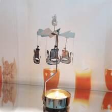 Pirate Ship Rotary Candle Holder Metal Tea Light Spinning Candle Holder Home Decoration For Festival Gifts