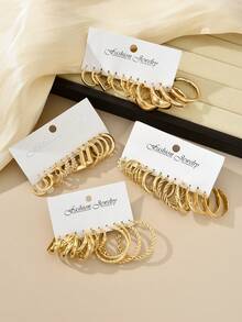 Random 108/48/36/16pcs Vintage Elegant Minimalist Geometric Multi-Element Heart Faux Pearl Earring Set, Personalized Basic Jewelry For Women, Suitable For Daily, Birthday, Travel, Party, Casual Date, Mother's Day Fashion Gift (Random Delivery)