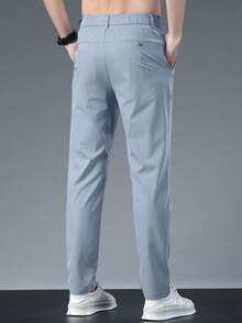 Quần dài nam màu trơn, dáng côn, chất liệu nhẹ, có túi, thích hợp cho mùa hè. - Màu xanh nhạt - Xem 4